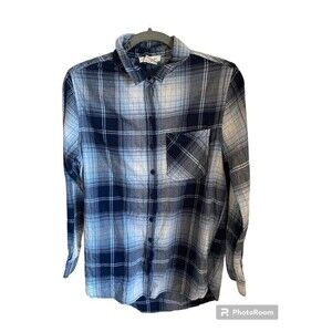 Beach Lunch Lounge Blue & White Button-Down Top Sz. S